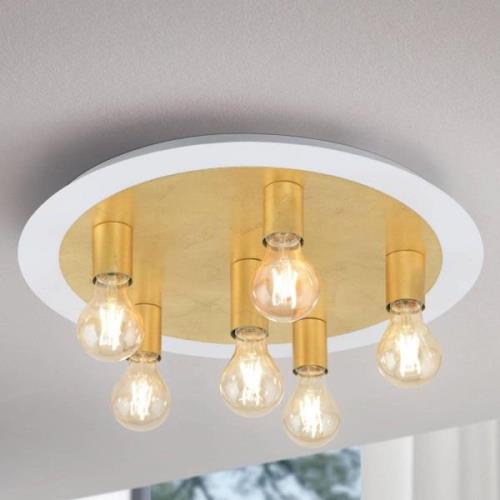 Passano LED-loftlampe, 6 lyskilder, guld