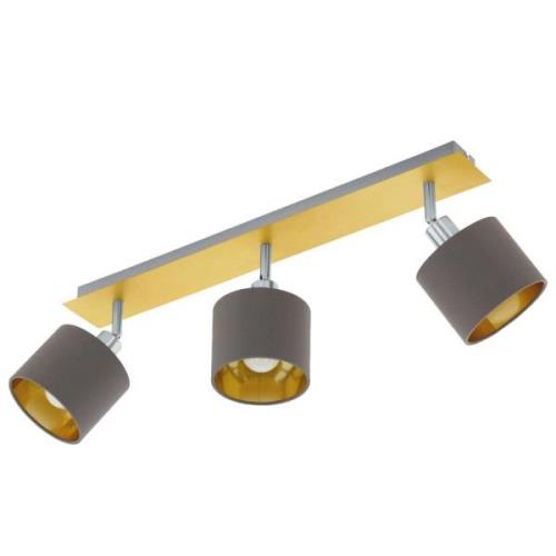 Loftlampe Valbiano cappuccino/guld 3 lyskilder