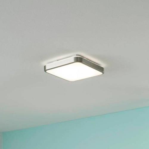 Manilva 1 LED-loftlampe, IP44, mat nikkel