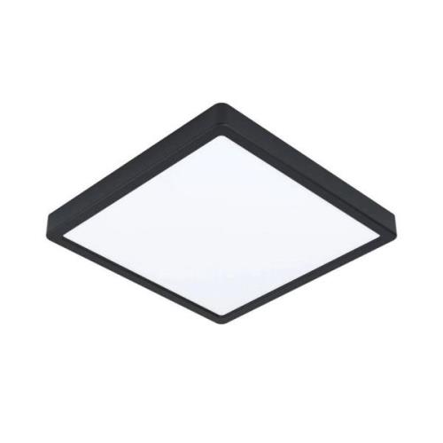 LED-loftslampe Fueva 5, IP20 sort 28,5x28,5 cm