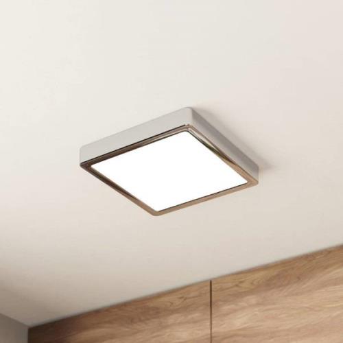 LED-loftslampe Fueva 5 IP44 3000K krom 21x21cm