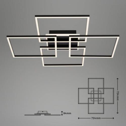 Frame S LED-loftslampe, 72,4x72,4 cm, sort