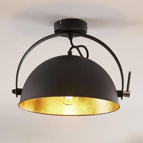 Loftlampe Muriel, sort/guld