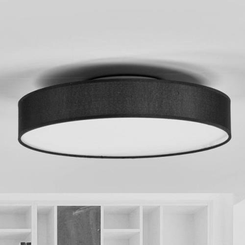 Saira LED-loftlampe med stof, 40 cm, sort