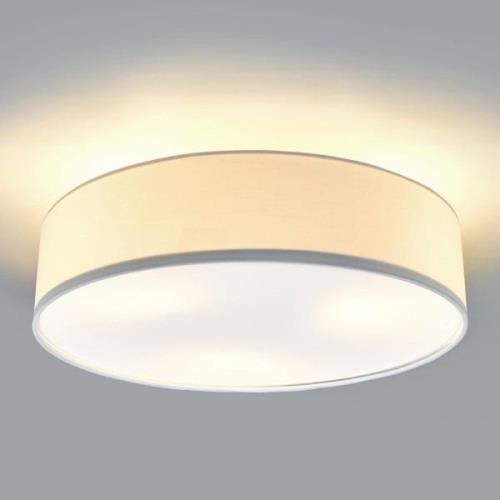 Lindby loftslampe Sebatin, Ø 50 cm, creme, stof, E27