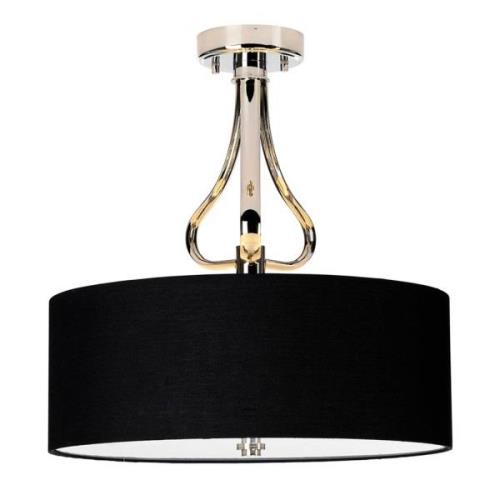 Falmouth LED-loftlampe, sort, krom