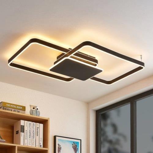 Lucande Kadira LED-loftlampe, 102 cm, sort