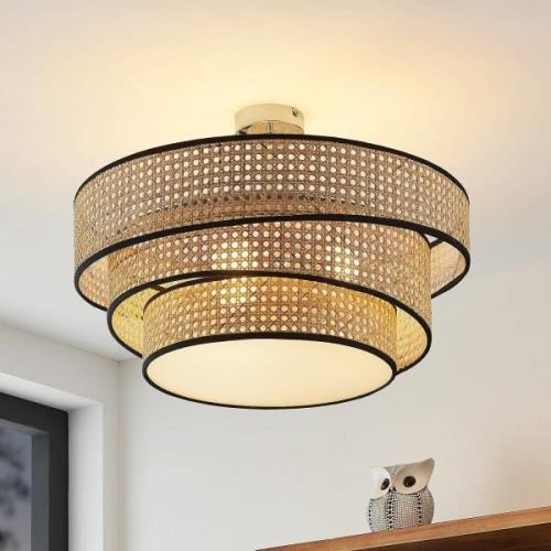 Lucande Elowen loftlampe, rattanflet