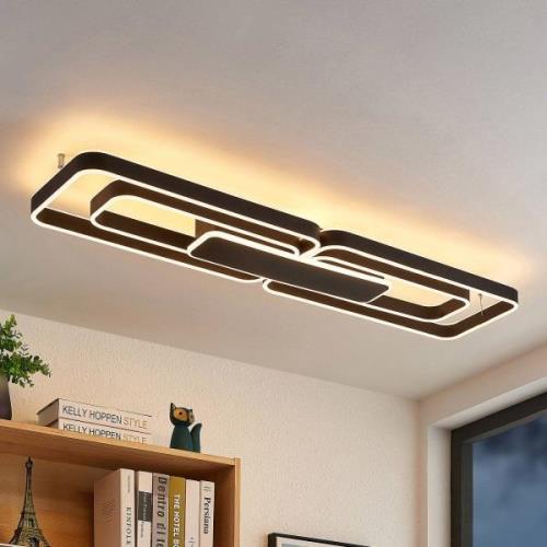 Lucande Kadira LED-loftlampe, 120 cm, sort