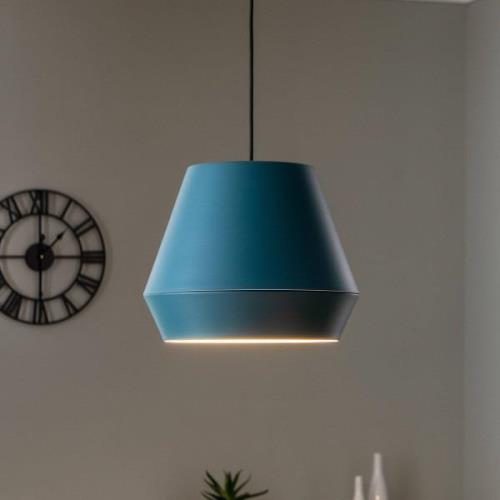 Lucande Mynoria LED-pendel, blå, aluminium, Ø 35 cm