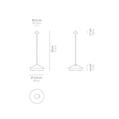 Zafferano Pina 3K genopladelig bordlampe folie kobber