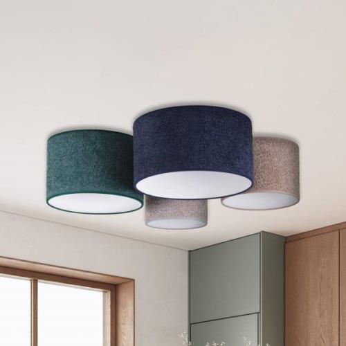 Boucle loftlampe 4 lk blå/grøn/cappuccino/grå