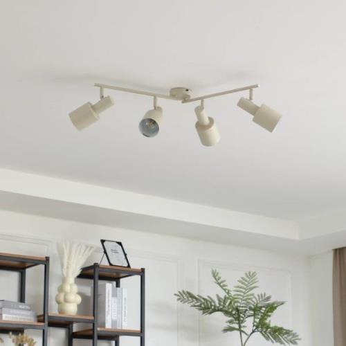 Lindby loftspot Ovelia, beige, 4-lys, jern, E27