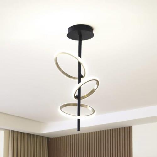 Lucande LED-loftslampe Madu, sort, metal, 75 cm høj