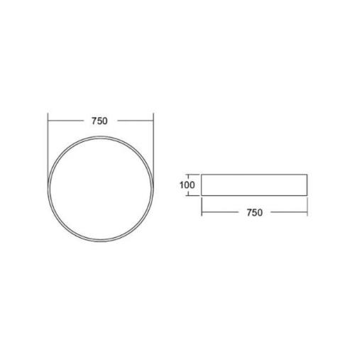 BRUMBERG Biro Circle, Ø 75 cm, tænd/sluk, sort, 3.000 K