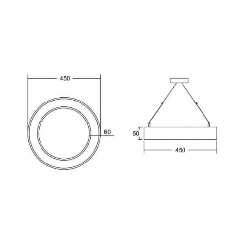 BRUMBERB Biro Circle Ring5 direkte DALI Ø 45 cm sort 4000K