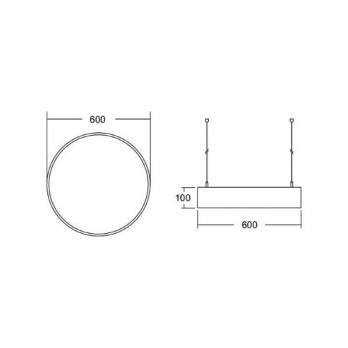 BRUMBERG Biro Circle direct Ø 60 cm, on/off, sort, 3000 K