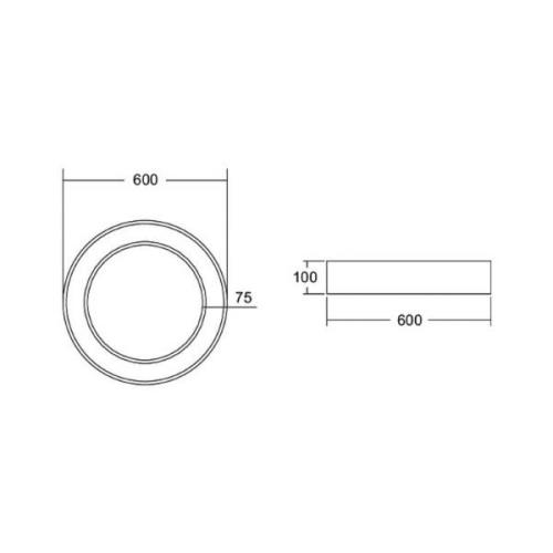 BRUMBERG Biro Circle Ring Ceiling, Ø 60cm, DALI, sort, 830