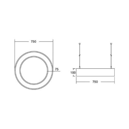 BRUMBERG Biro Circle Ring10 direkte Ø 75 cm DALI sort 840