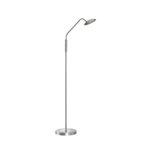 LED-gulvlampe Tallri, nikkelfarvet, højde 135 cm, CCT