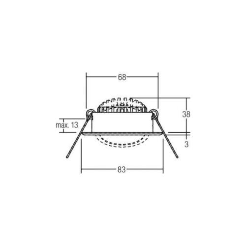 BRUMBERG LED-indbygningsspot BB09, on/off, rustfrit stål