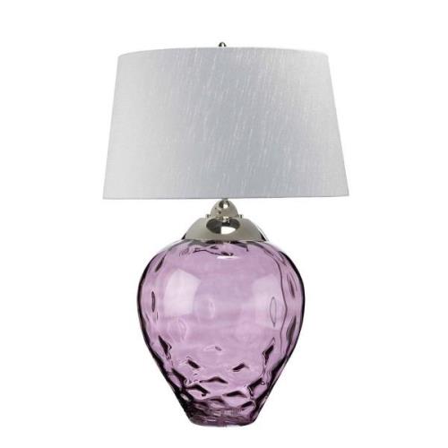 Samara bordlampe, Ø 51 cm, pink, stof, glas, 2-lys