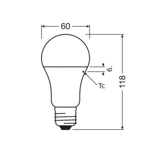 OSRAM LED Classic Star, mat, E27, 10 W, 2.700 K, 1.055 lm