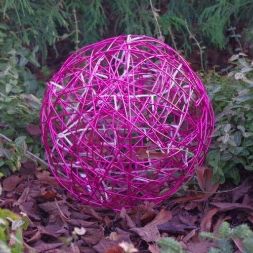 LED 3D-designkugle Galax Fun, Ø 30 cm, fuchsia