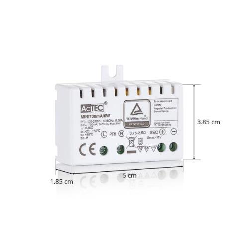 AcTEC Mini LED-driver CC 700mA, 6W, IP20