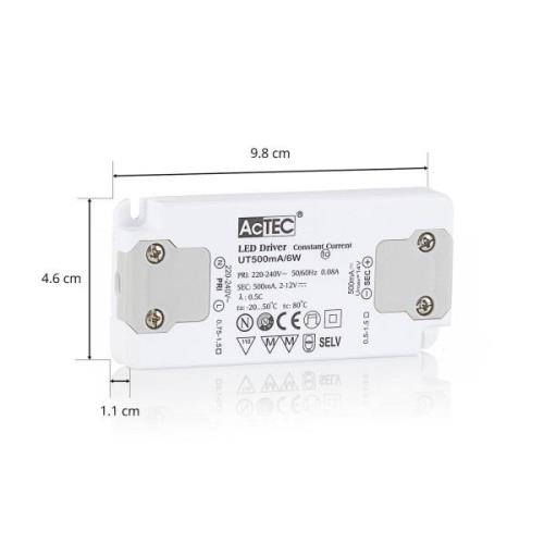 AcTEC Slim LED-driver CC 500mA 6 W