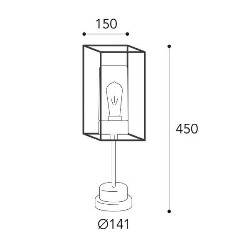 Cubic³ 3369 sokkellampe antik messing/opal