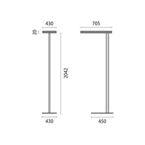 SL720SL LED-gulvlampe, touchdæmper, 15.500 lm hvid