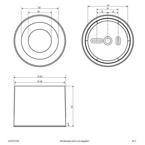 LED-loftspot ALG54, Ø 21,3 cm antracit