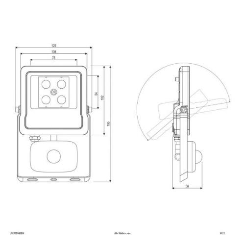 EVN Panthera udendørs spot sensor IP44 10W 4.000K