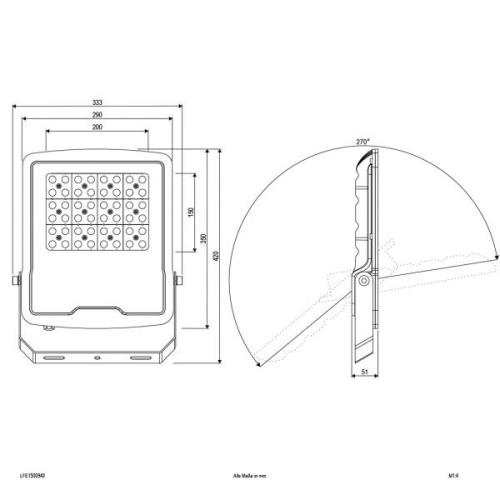 EVN Panthera udendørs LED-spot IP65 150 W 4.000 K