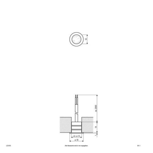 EVN LD2103 lampe 12 V IP68 Ø1,8cm 0,2 W blå