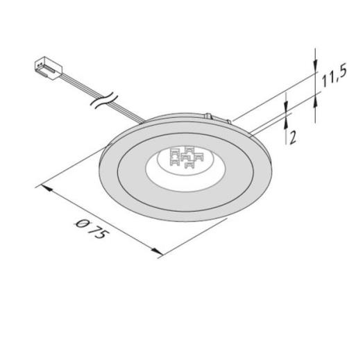 AR 68 Integreret LED-møbelspot, 4 W, sort, 2.700 K