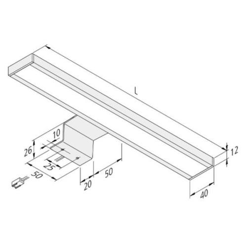 LED-overflademonteret skabslampe Lugano 4.000K, 90 cm