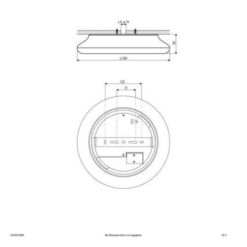 EVN Catino LED-loftslampe, sensor, 30 cm