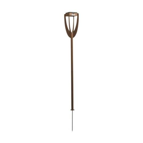 LED-solcellelampe Tulip med jordspyd, corten