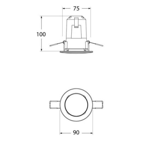 LED-downlight Teresa 90, GU10, CCT, 6W, sort