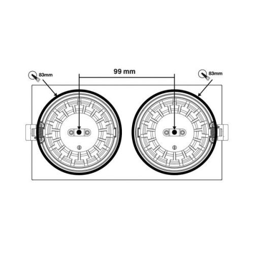 SLC DL04 Square X2 LED-lampe 3000 K hvid