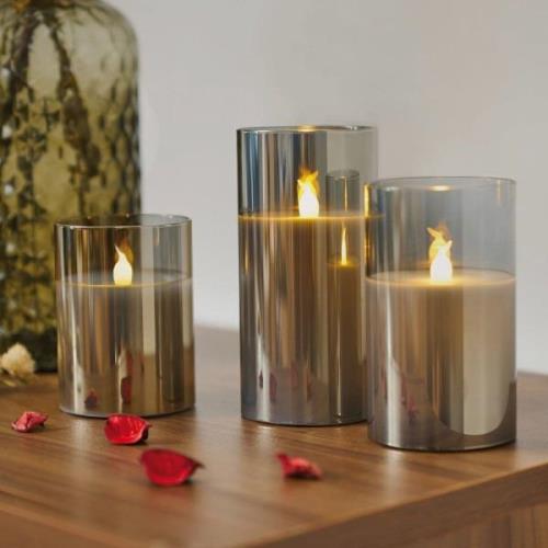 Pauleen Classy Smokey Candle LED-kerte, sæt med 3