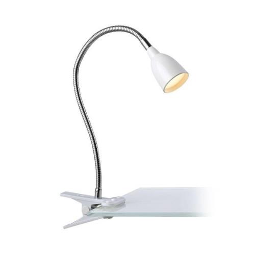 Tulip LED-klemmelampe, hvid