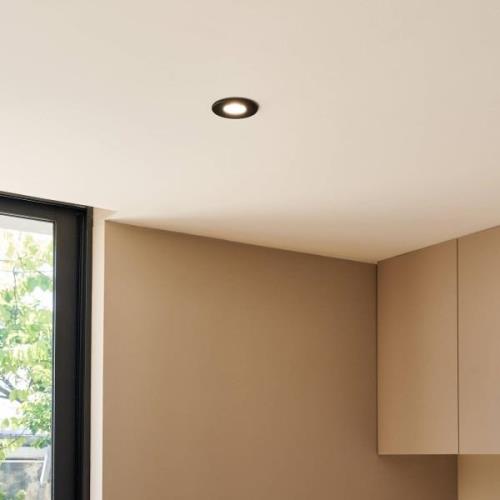 Arcchio Elmon LED-indbygningslampe, IP65, sort