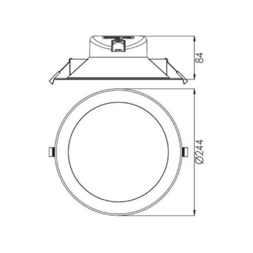 LED indbygget loftslampe Acrux hvid, CCT 24,4 cm