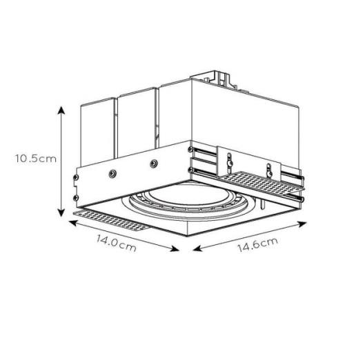 Trimless indbygningsspot, 1 lk, GU10 ES111, sort