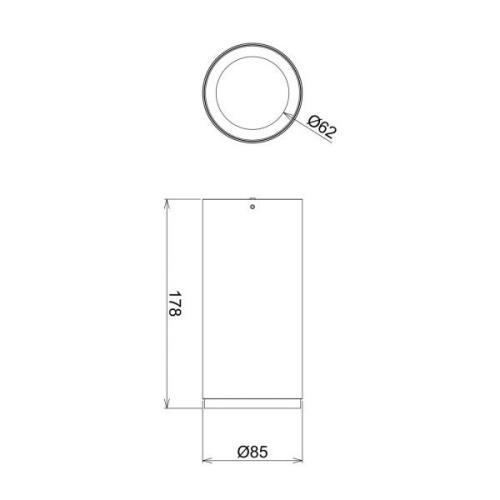 LED-downlight til overflademontering Lucea 15 W sort