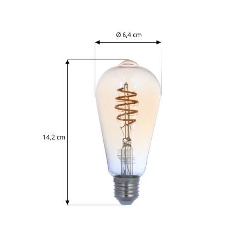 LUUMR Smart LED-pære E27 ST64 ravfarvet 4,9W Tuya WLAN