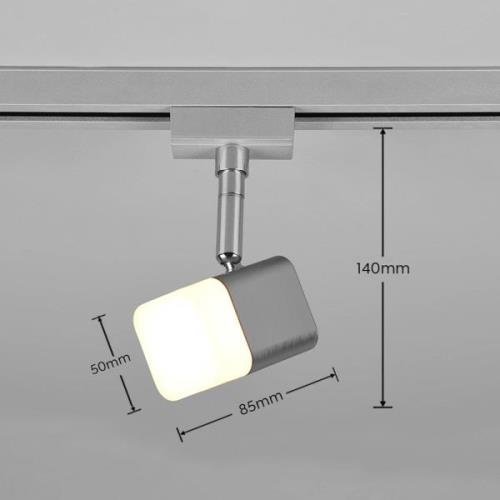 LED-skinnespot Roubaix DUOline, nikkel mat